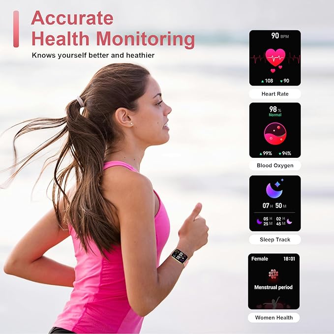 SB Btalk1 Silver Smart Watch for Men Women, Boys Girls Sports Watch Activity Tracker Health Monitor, IP68 Waterproof, Bluttooth Calling Smartwatches for Android/iOS, 2.01" HD Display