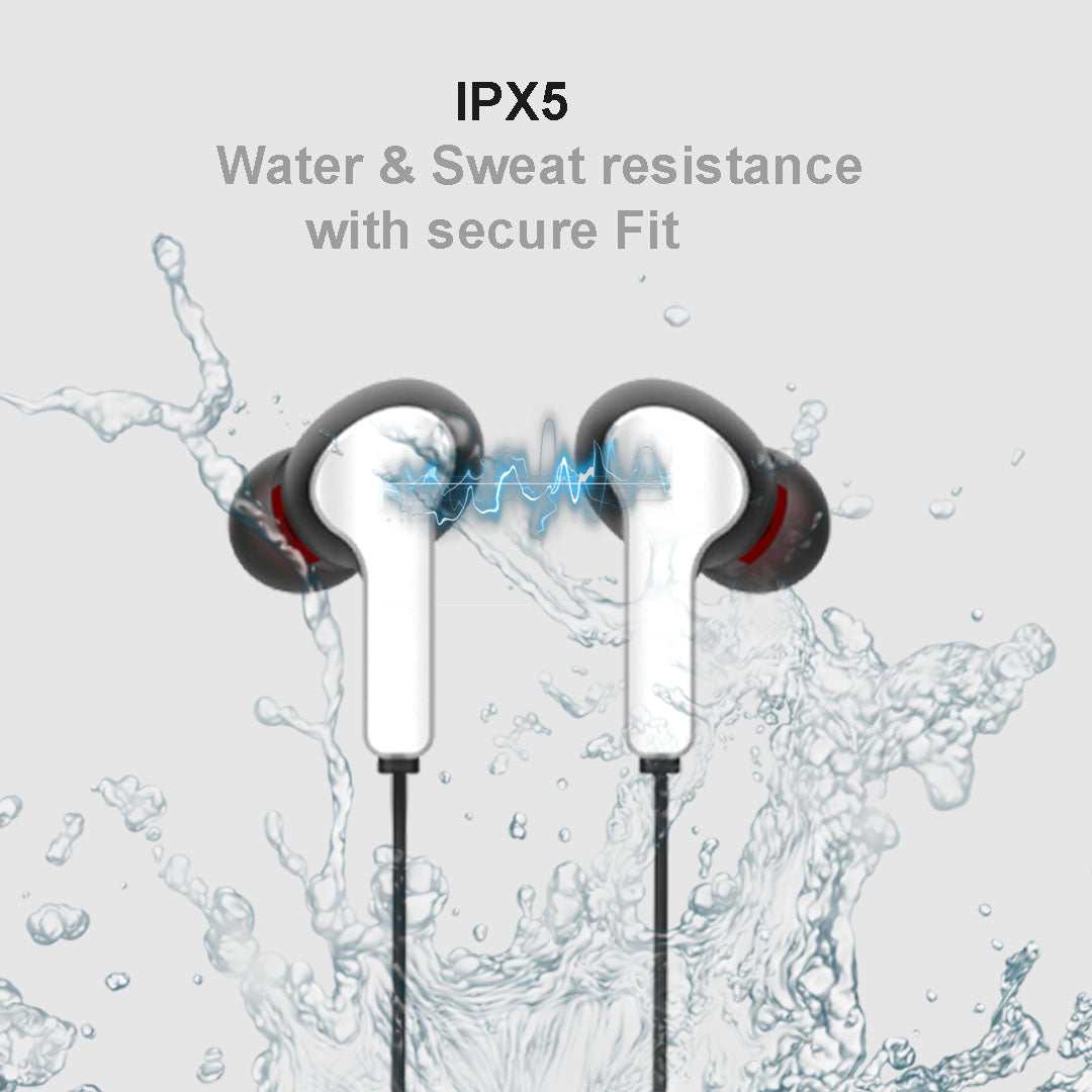 SB wireless SB55 neckband, 40Hrs playback IPX5 Water Resistant Magnetic Earbud Bluetooth Headset (Black, In the Ear)