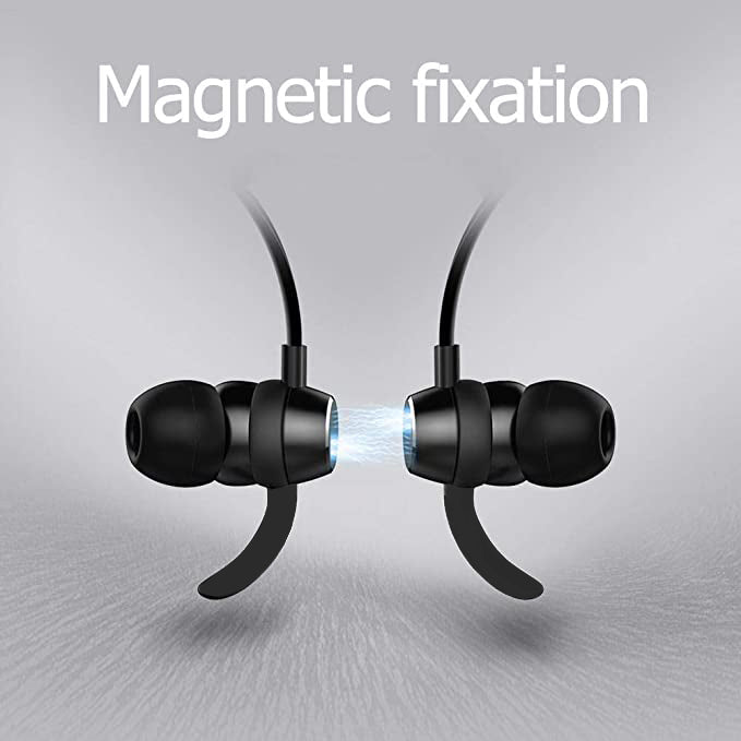 SB wireless Rich Bass neckband, 40Hrs playback IPX5 Water Resistant Magnetic Earbud Bluetooth Headset (Black, In the Ear)