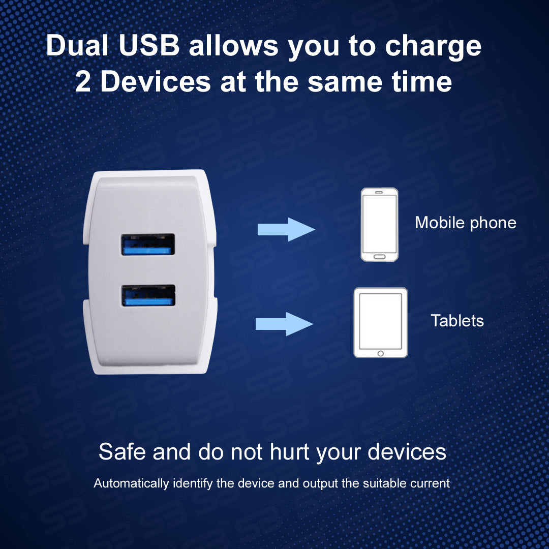 SB 12 W 3.4 A Multiport Mobile Charger with Detachable Cable