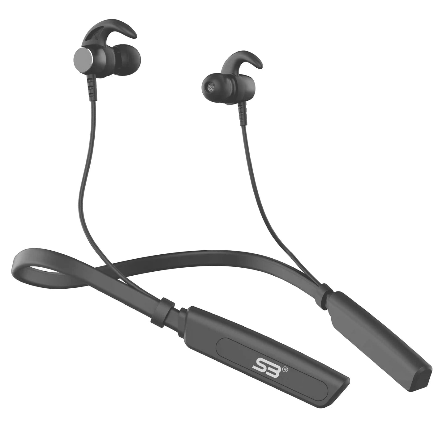 SB wireless Rich Bass neckband, 40Hrs playback IPX5 Water Resistant Magnetic Earbud Bluetooth Headset (Black, In the Ear)