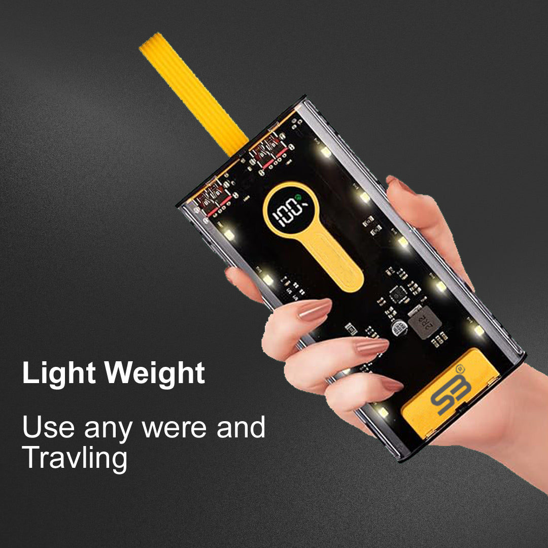 SB 10000 mAh 22.5 W Compact Pocket Size Power Bank(Transparent)