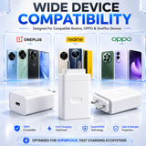SB 100W SuperVOOC Charger with USB Type C Cable, Fast Charger for OnePlus, Realme & Oppo, VOOC Warp Dash SuperDart Charging Adapter, BIS Certified