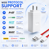 SB 100W SuperVOOC Charger with USB Type C Cable, Fast Charger for OnePlus, Realme & Oppo, VOOC Warp Dash SuperDart Charging Adapter, BIS Certified