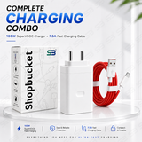 SB 100W SuperVOOC Charger with USB Type C Cable, Fast Charger for OnePlus, Realme & Oppo, VOOC Warp Dash SuperDart Charging Adapter, BIS Certified