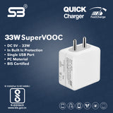SB 33 W SuperVOOC compatible 4A Mobile Charger with Detachable Cable