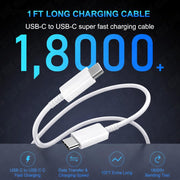 SB 45W Fast Charger Type C to C Cable, PD 3.0 Super Fast Charging 2.0 Compatible for Samsung Galaxy S24 Ultra S23 S22 Plus A Series, USB C Wall Charger Adapter with Cable (White)