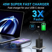 SB 45W Fast Charger Type C to C Cable, PD 3.0 Super Fast Charging 2.0 Compatible for Samsung Galaxy S24 Ultra S23 S22 Plus A Series, USB C Wall Charger Adapter with Cable