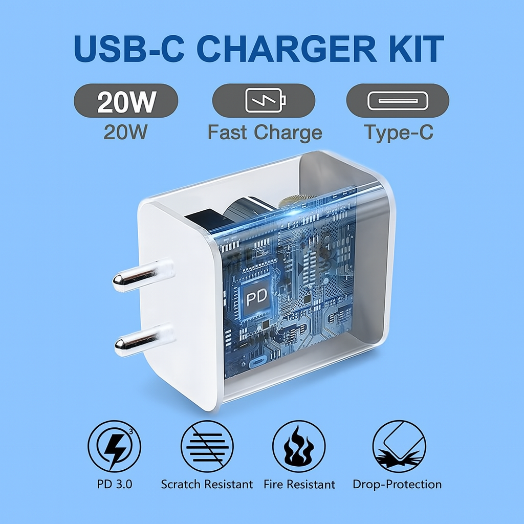 SB 20W PD Charger | Type-C Fast Charging Adapter